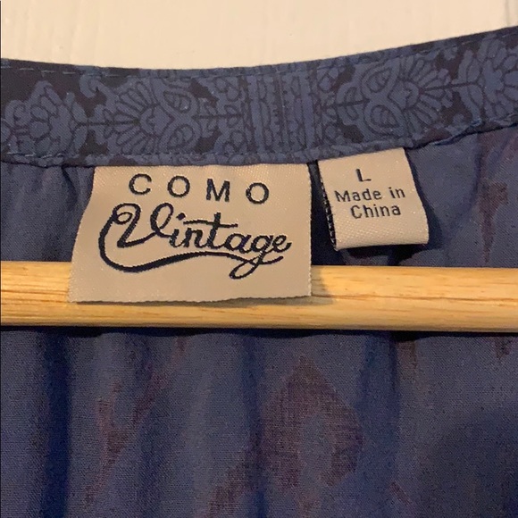 Dark Blue Como Vintage Blouse - Picture 2 of 4